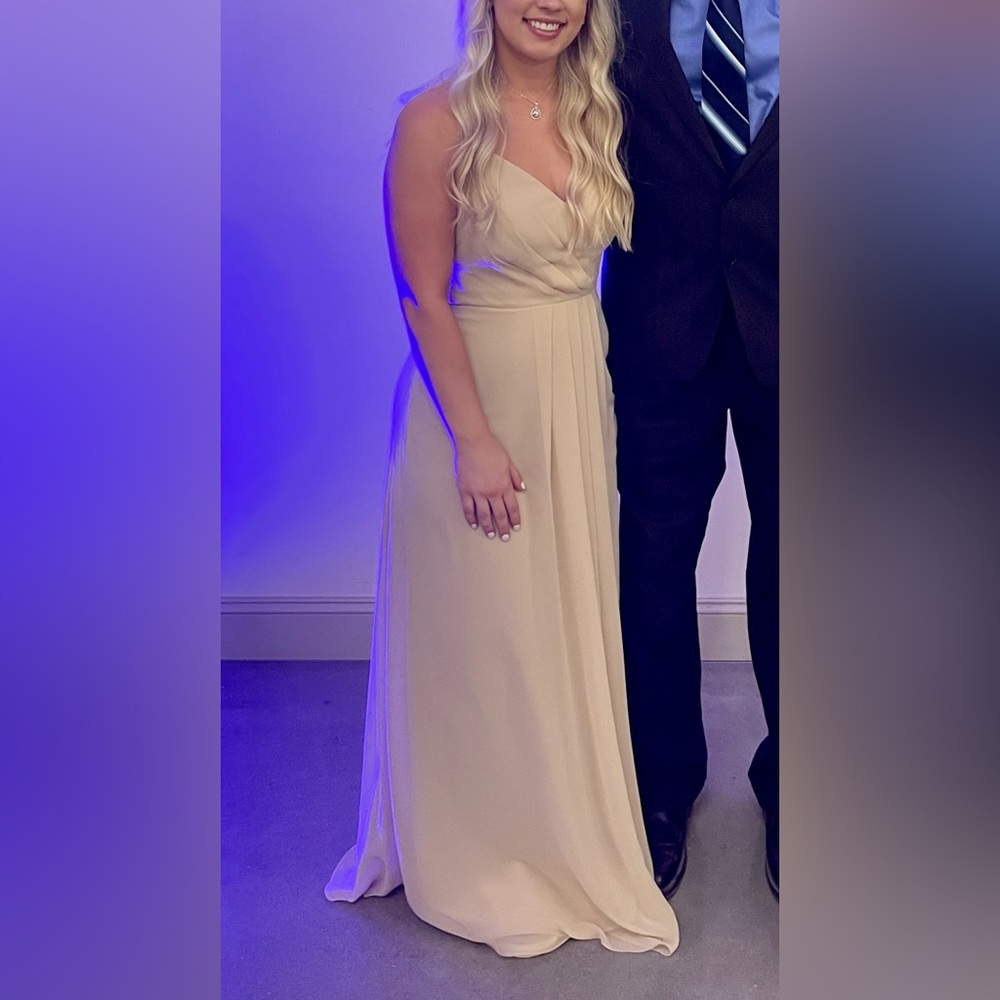 Azazie Champagne Bridesmaid Dress